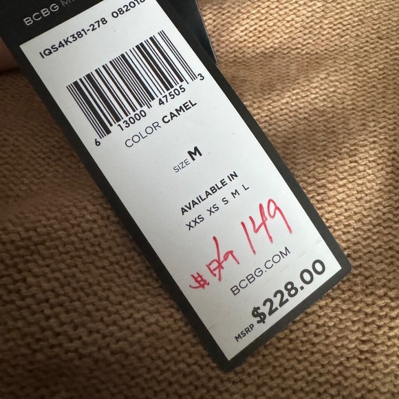 NWT Cropped BCBG Fringe Cardigan - Size M - Picture 6 of 6